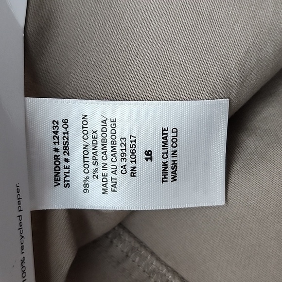 Northern Reflections Women's Cargo Casual Short Stretch Cotton Beige Sand Sz 16 - Picture 11 of 14